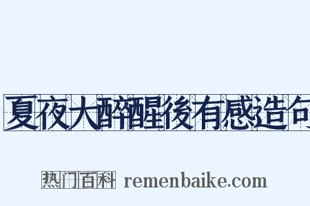 夏夜大醉醒後有感造句是什么意思的图片